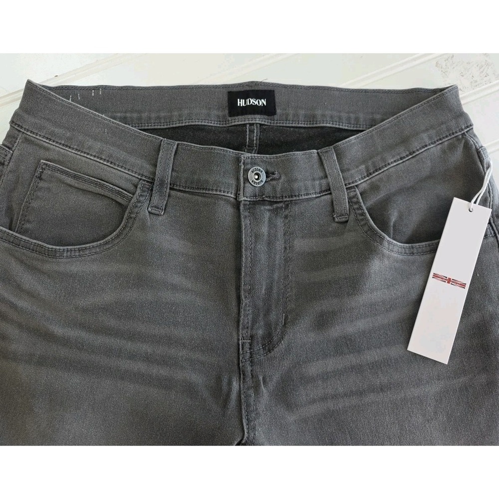 HUDSON MEN'S BYRON SLIM STRAIGHT ZIP FLY STRETCH JEANS 30 X 32 GRAY NEW